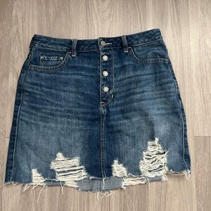 Hollister Blue Distressed Denim Mini Skirt size 9